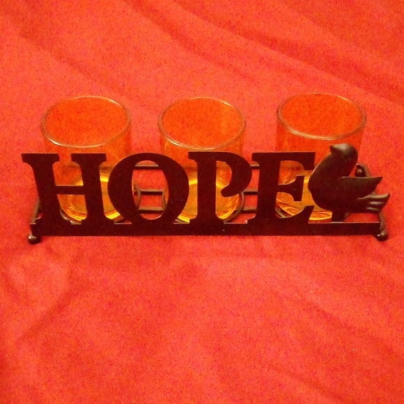 (2 for $10) Candle Holder's Faith & Hope, lot of 2. - Picture 2 of 5